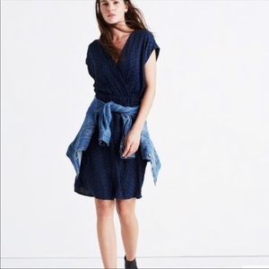 Madewell Wrap Front Brushstroke Diamond Dress